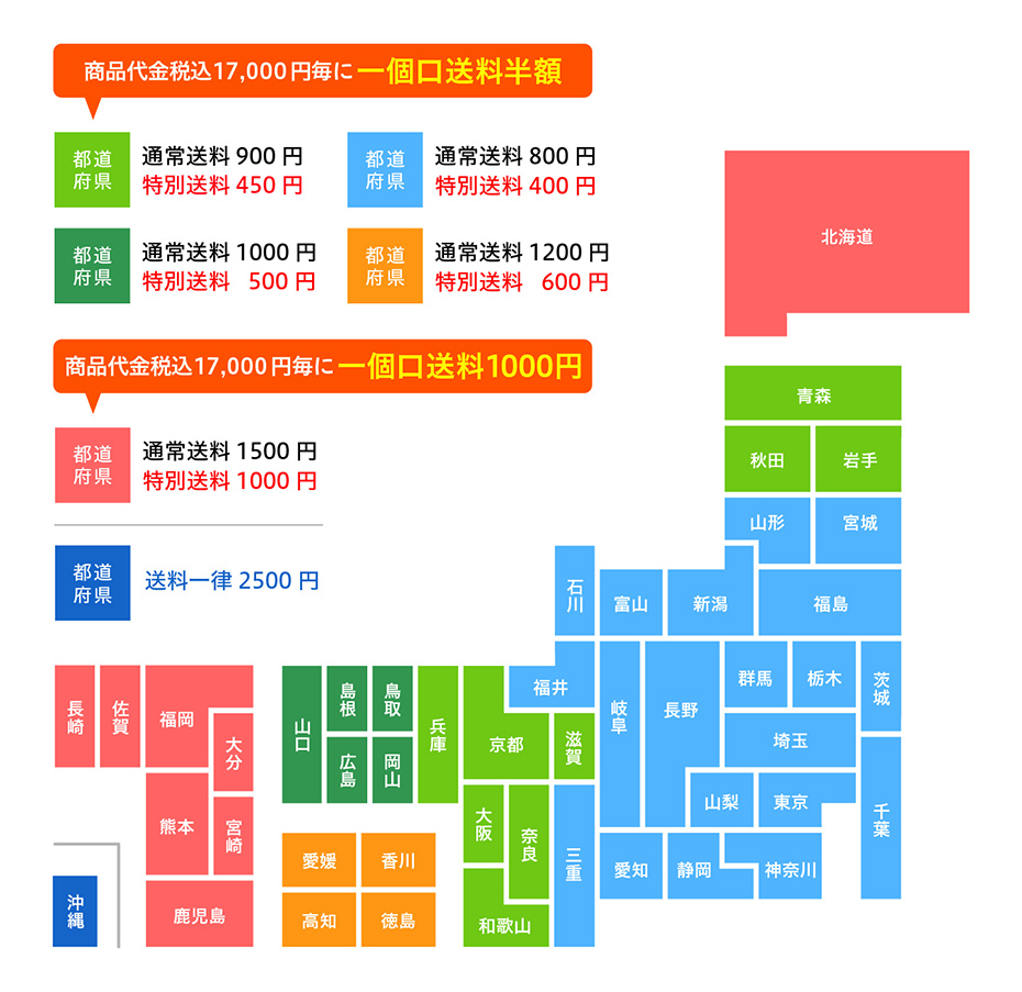 特別送料MAP